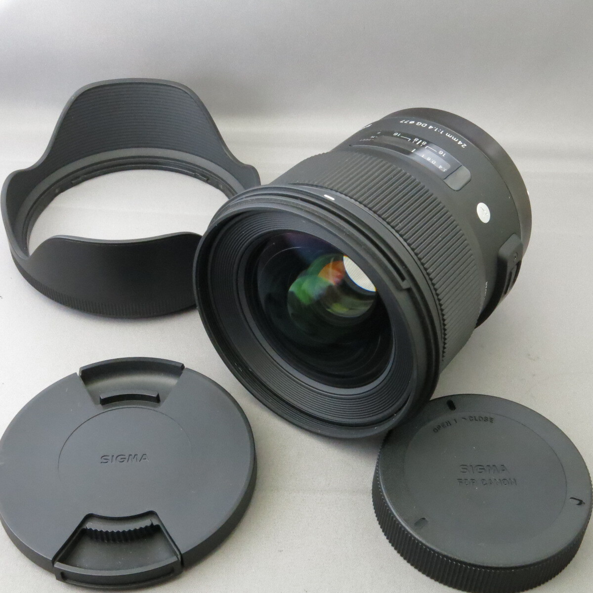 【美品】SIGMAシグマ　キヤノンEF用24mmF1.4DG　CanonキヤノンEFマウント(キャノン）★NO.8929