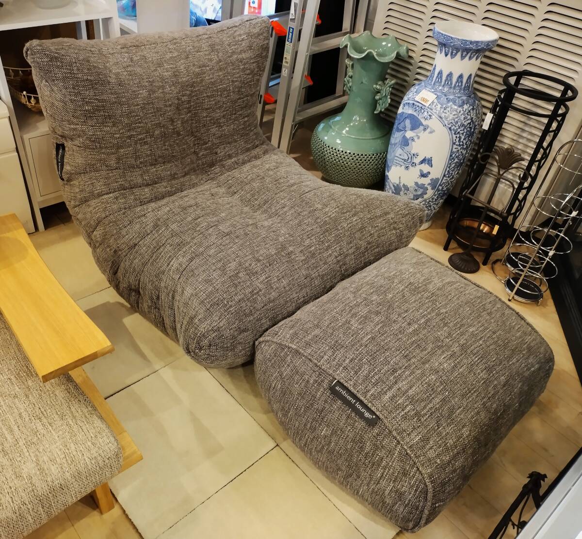 【愛知近郊・配送可】2点セット 121.800円　アンビエントラウンジ/ambient lounge アクスティックソファ オットマン付 一人掛けソファ