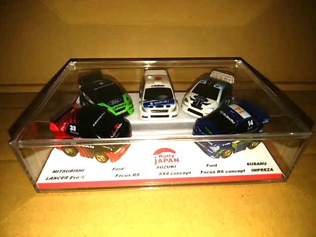 ★缶コーヒー WRC Rallly Japan公認プルバックカー 5台 ケース付き ランエボ インプレッサ他