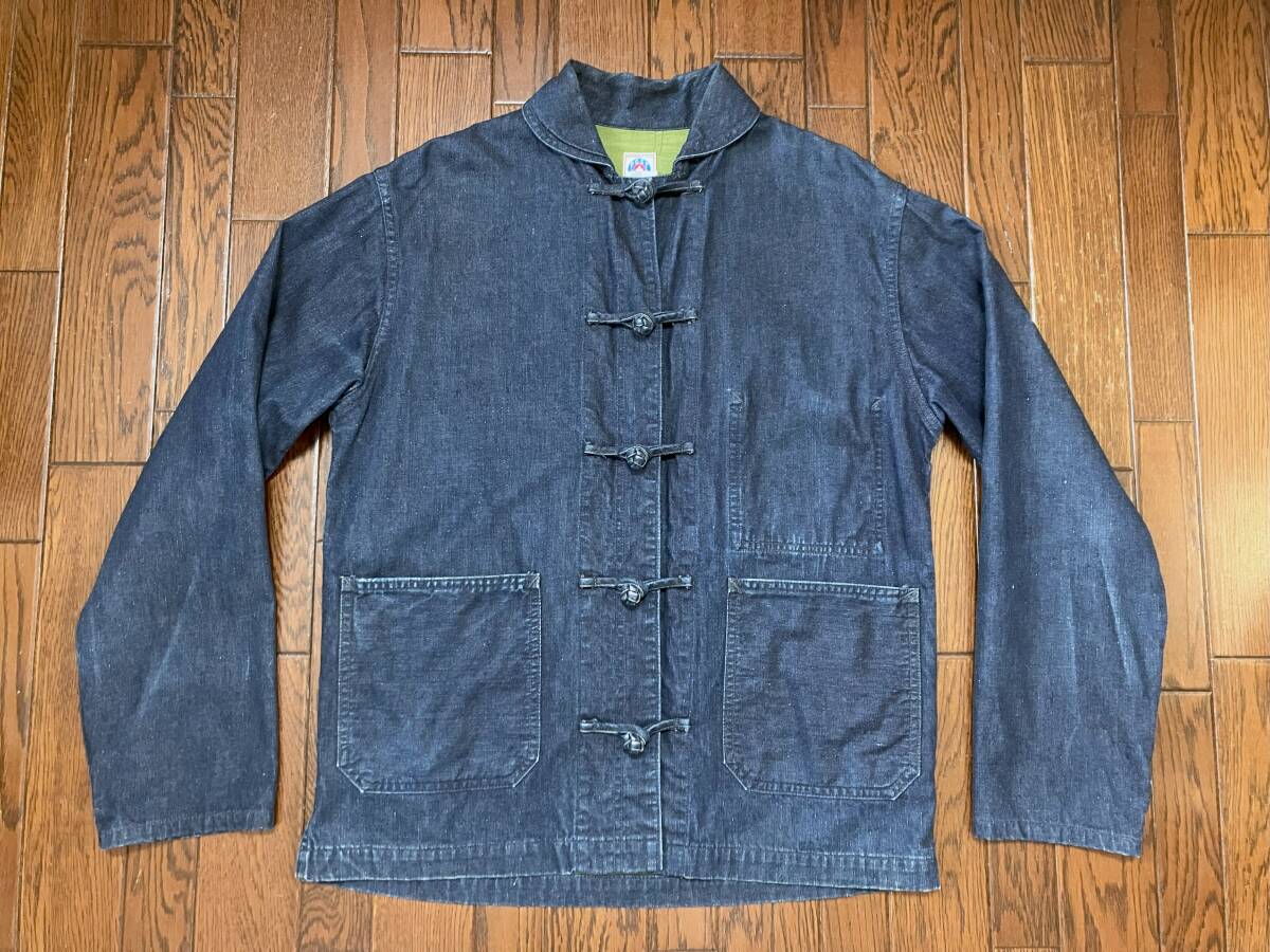 ＵＳＡ製 ポスト オーバーオールズ POST O'ALLS デニム カンフージャケット L ショールカラー 人民服 カバーオール アメリカ製