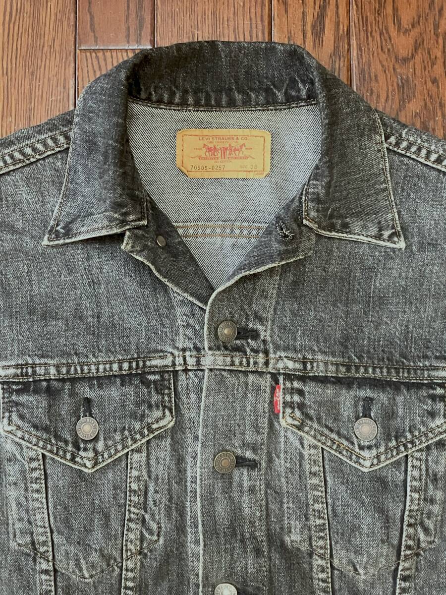 ９０ｓ リーバイス LEVI'S 70505 ２ポケット デニム トラッカー ジャケット 38 黒 ブラック ジージャン Gジャン ９０年代 日本製