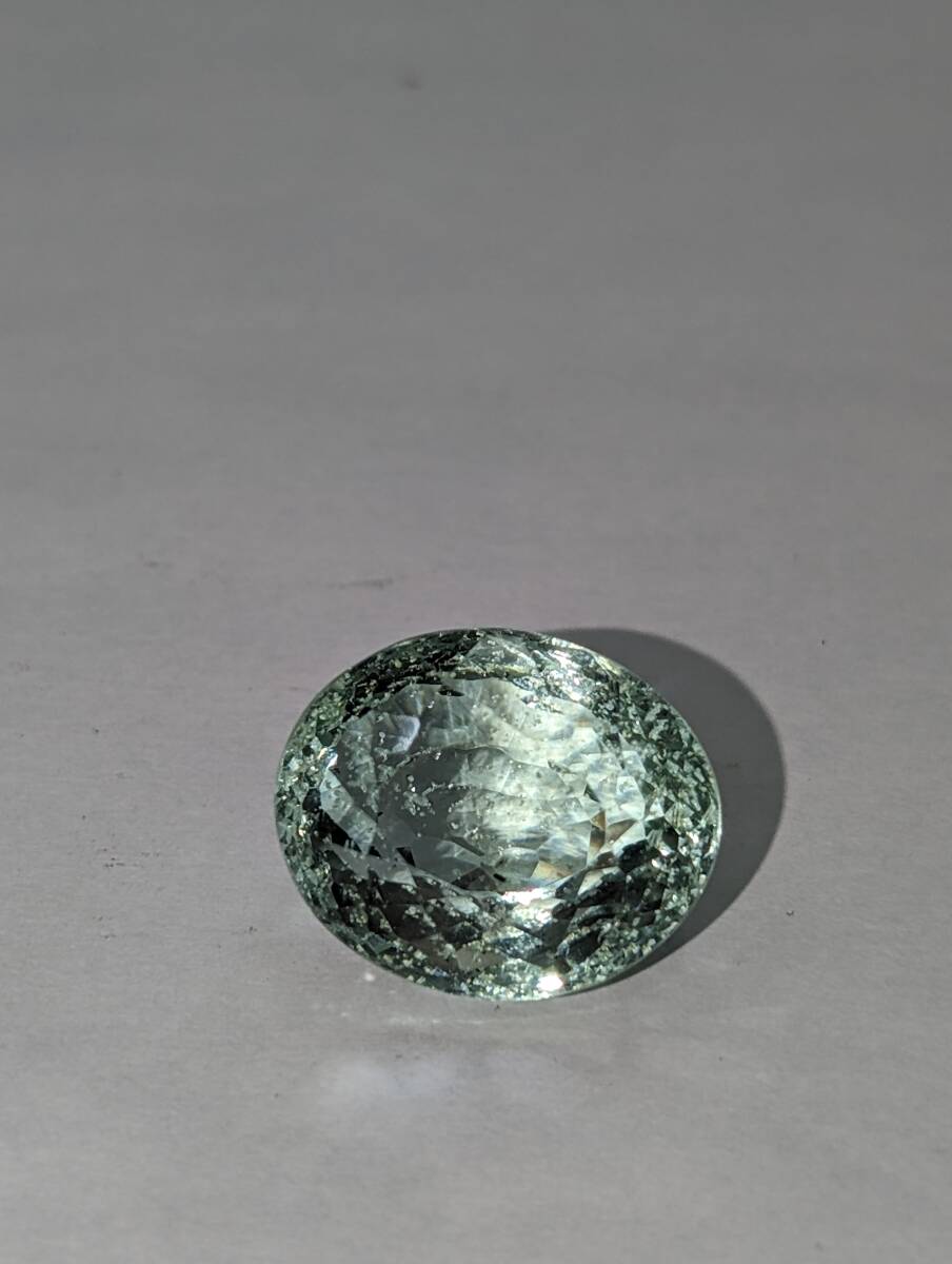 お得！アクアマリン エメラルド 天然ベリル ルース 25.183ct 縦 19.2mm 横 16.1mm 鑑別ソーティング付き 宅急便送料１１０円　 　