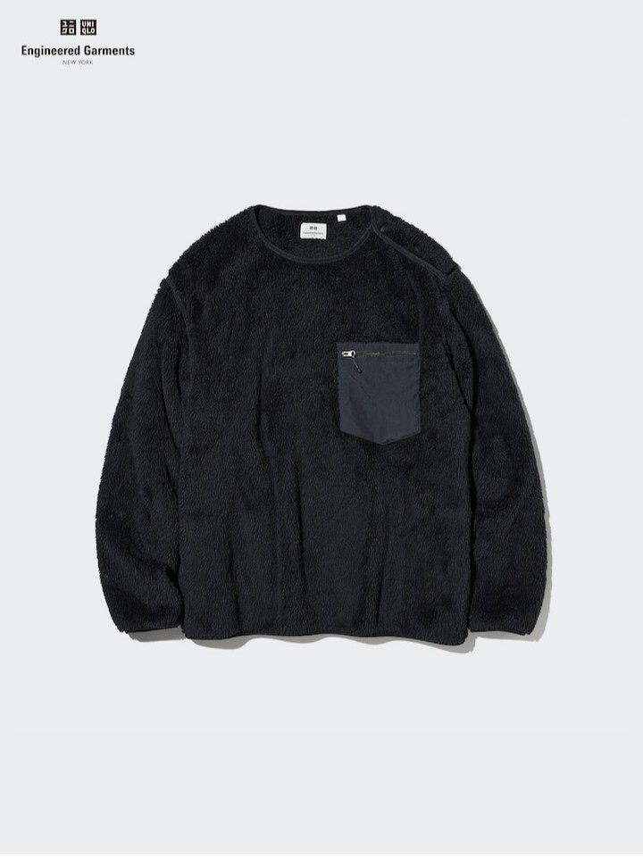 新品　UNIQLO x engineered garments ユニクロ フリースプルオーバー 復刻 　ブラック　Lサイズ　エンジニアドガーメンツ