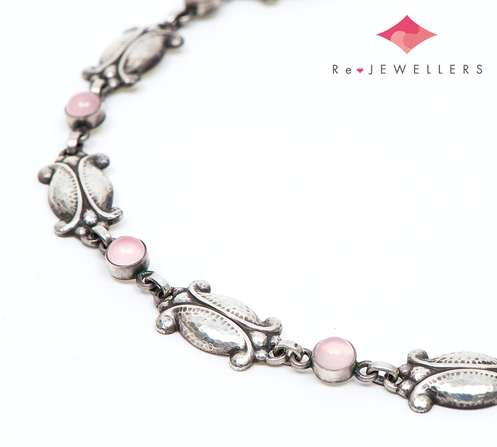 ジョージ・ジェンセン ムーンライト ブロッサム(MOONLIGHT BLOSSOM) ローズクォーツ ネックレス【中古】