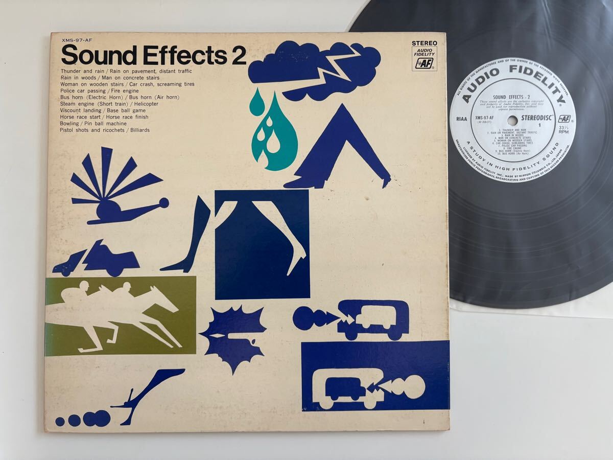 【69年AUDIO FIDELITY/170g重量盤】効果音のすべて-2 Sound Effects 2 日本盤GATEFOLD LP AF/日本コロムビア XMS-97-AF 雷雨,足音,競馬場,