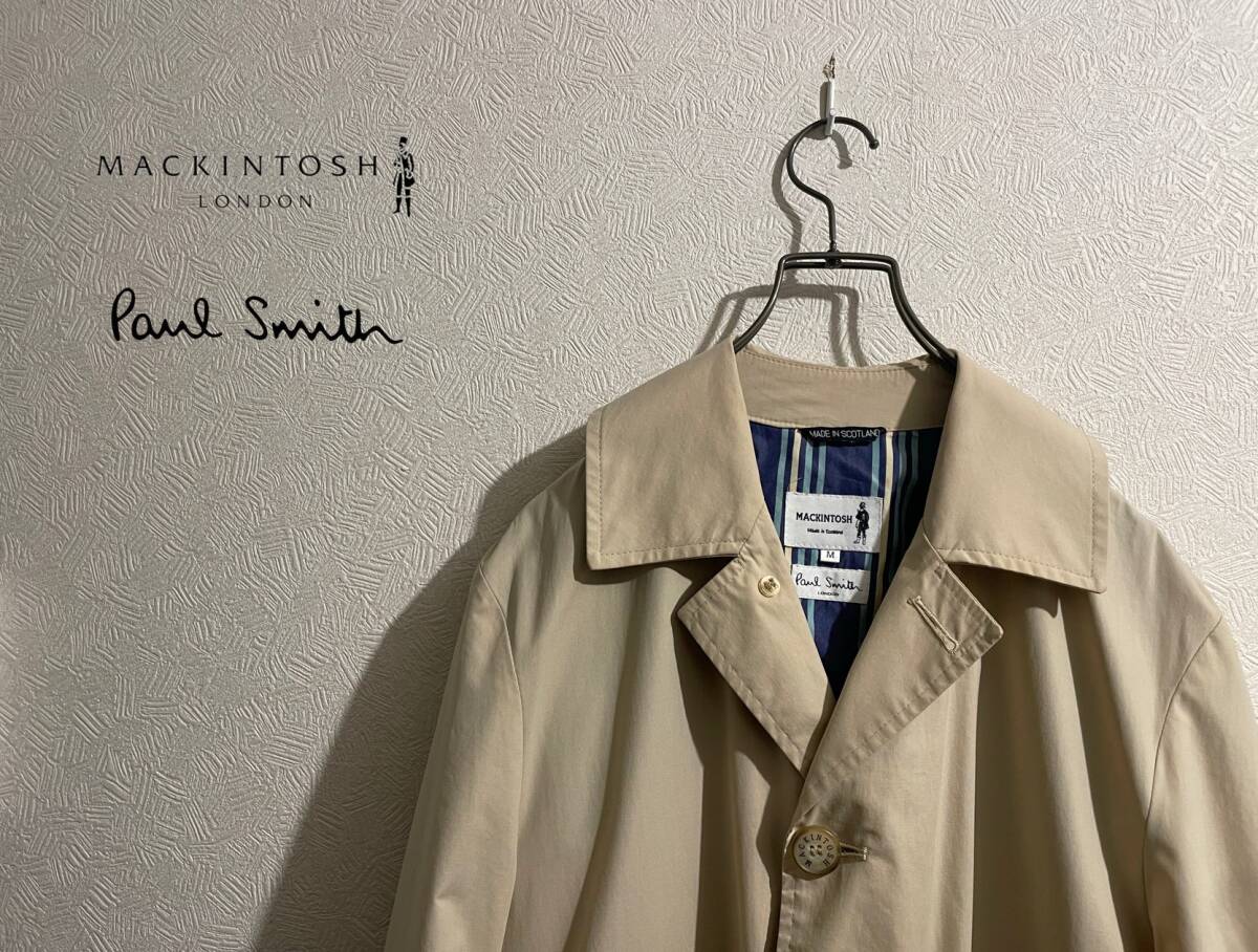◯ スコットランド製 MACKINTOSH × Paul Smith ステンカラー コート / マッキントッシュ ポールスミス バルカラー M Mens #Sirchive