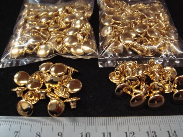 カシメ　両面大カシメ　本金鍍金(GOLD)　１００セット