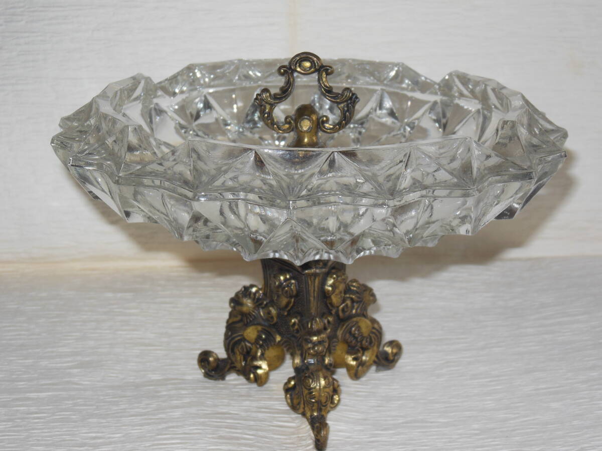 ガラス灰皿　イタリア製　アンティーク　レトロ