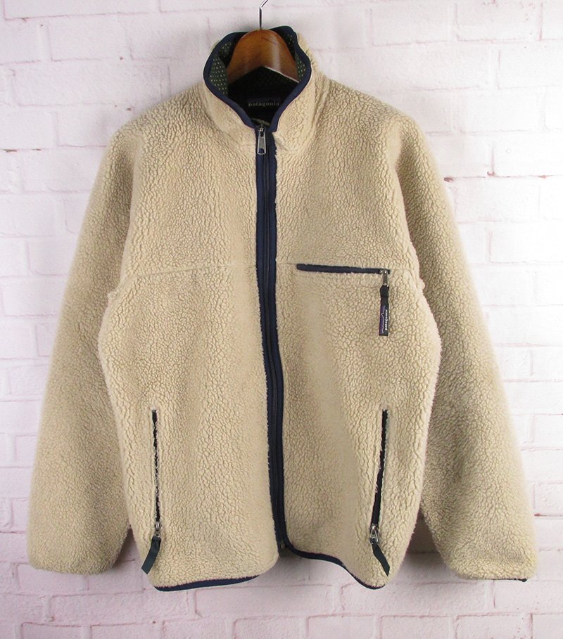 LFJ26266 Patagonia パタゴニア 90s #23020 ベビーレトロ カーディガン フリースジャケット USA製 ナチュラル M
