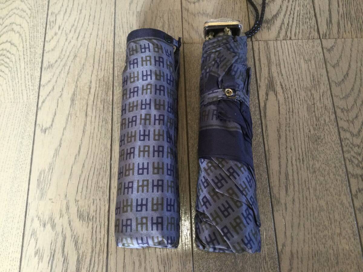 HARDY AMIES ハーディーエイミス　デザイン折り畳み傘　ブルー系