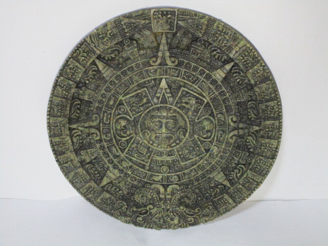 レア★アステカ 太陽の石 アステカ暦 壁掛け 古代マヤ アステカカレンダー 直径29cm Mexica Aztec Maya Solar Xiuhpohualli&Tonalpohualli