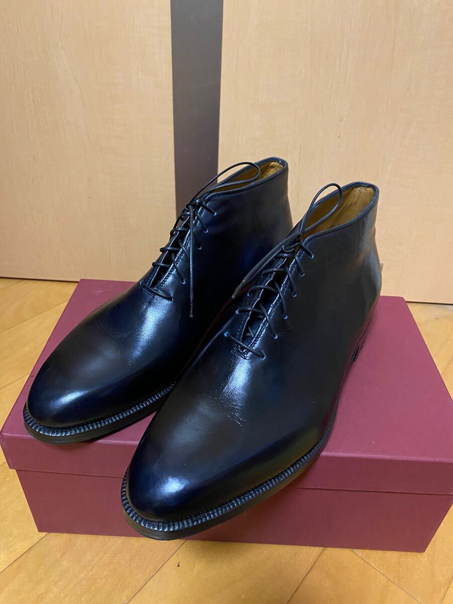 エンツォボナフェ　チャッカブーツ　サイズ7h 26cm ブルーミュージアムカーフ　ENZO BONAFE