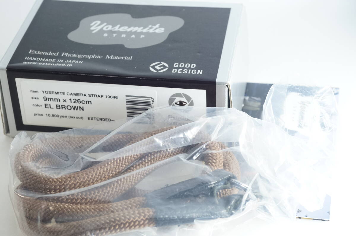 PH026『未使用とてもキレイ』ヨセミテ カメラストラップ YOSEMITE CAMERA STRAP 9mm×126cm EL BROWN 10046