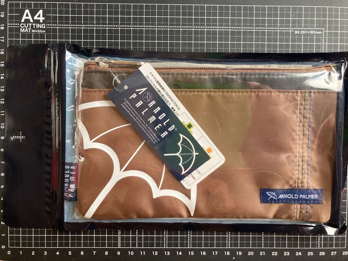 アーノルドパーマー ポーチ ブラウン NO.8AP801 ポリエステル サイズ12.5×21×1 cm ARNOLD PALMER
