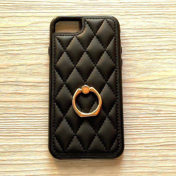 iPhone SE2 / SE3　ケース　リング　ブラック 管理104-38