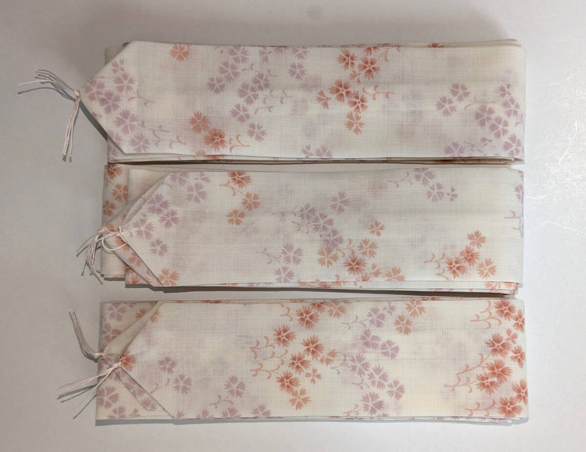 腰ひも　モスリン　長さ220cm巾5cm　３本セット　ハンドメイド