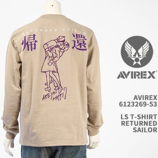AVIREX / アヴィレックス RETURNED SAILOR LS T-SHIRT / リターンド セーラー クルーネック 刺繍 ロンT 長袖シャツ / 未使用品 L / A1541