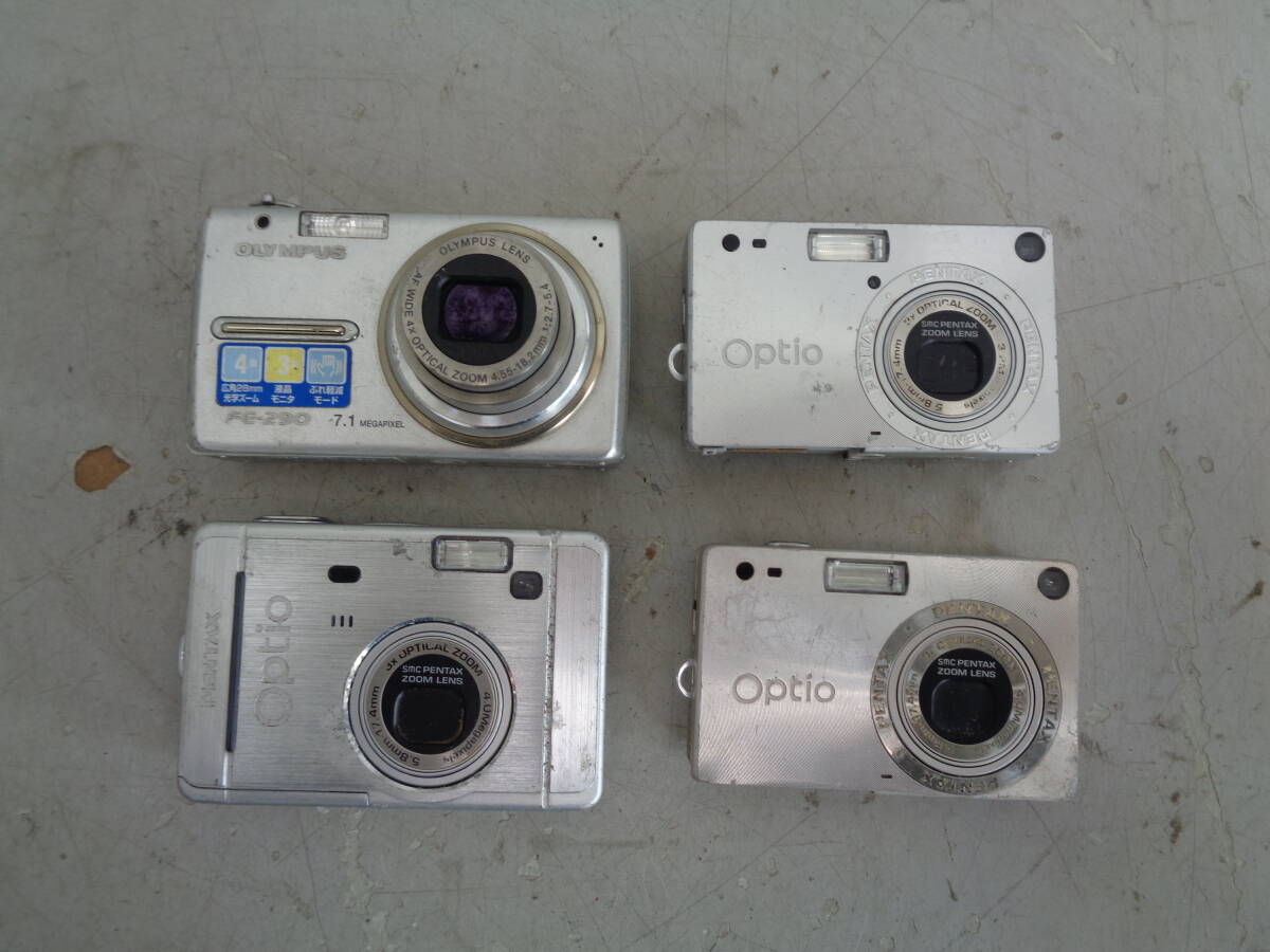 C2425 カメラまとめ売り4個 オリンパス Olympus ペンタックス FE-290 / Optio S4 / Optio S / OptioS40 /②サイズ / ①AV-2