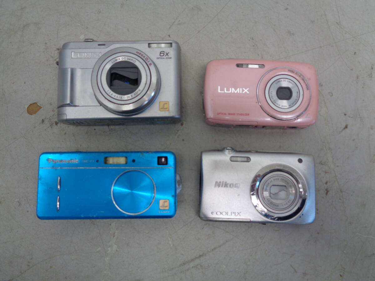 C2440 カメラまとめ売り4個 パナソニック Panasonic DMC-F1 / DMC-LZ2 / DMC-S1/ DMC-ZX3 / ニコン　coolpix A100 / ①サイズ / ①AV-3