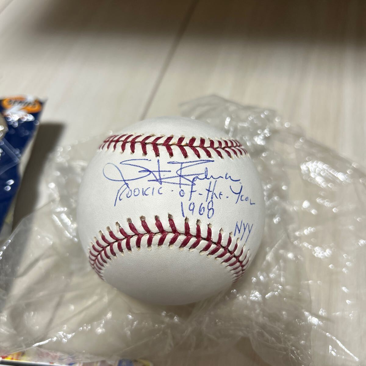 Tristar Hidden Treasures Stan Bahnsen 直筆サインボール　Auto ニューヨークヤンキース　新人王　インスクリプションあり
