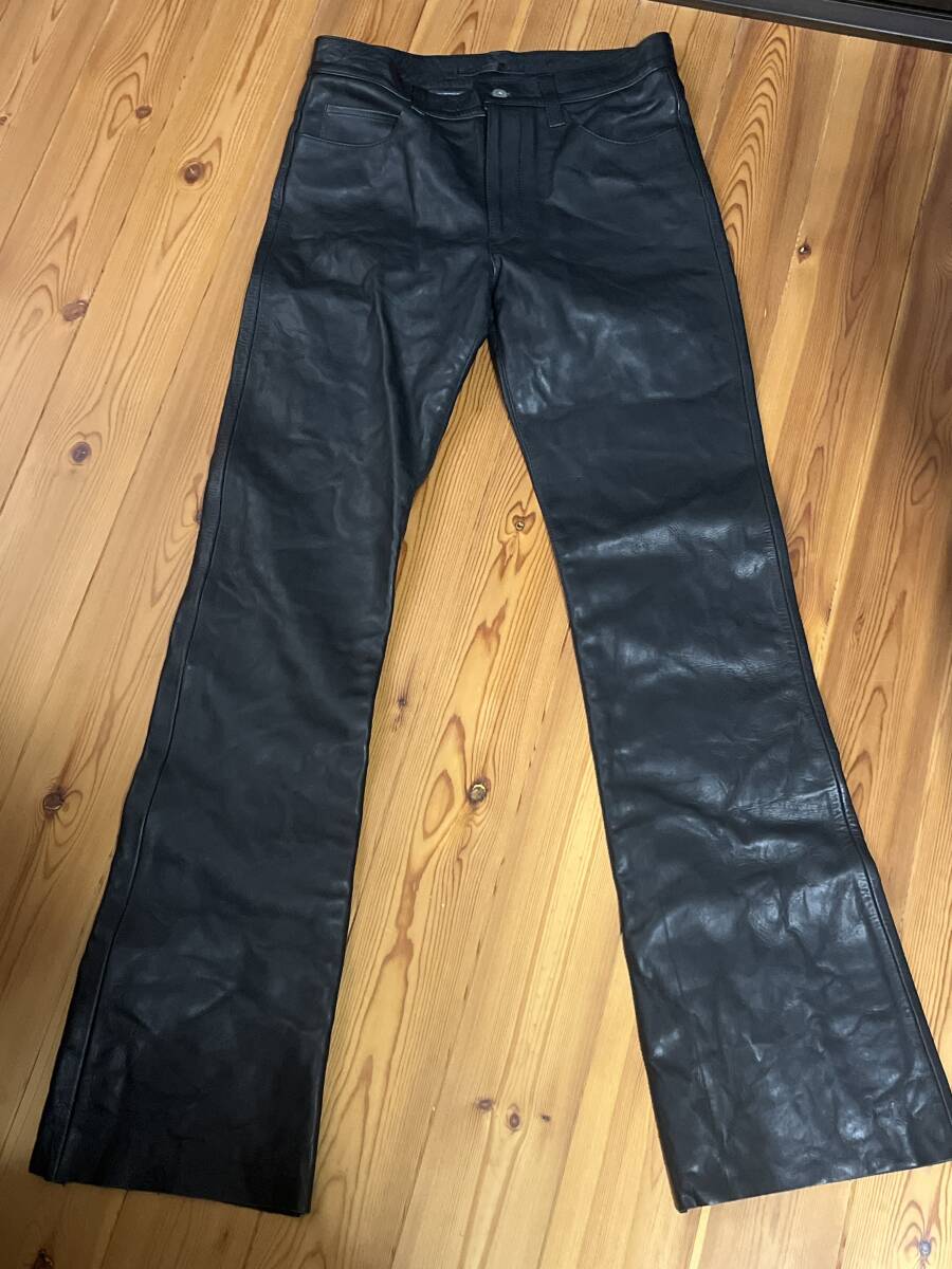 新品未使用 ripvanwinkle ステアレザーパンツ サイズM backlash incarnation 牛革