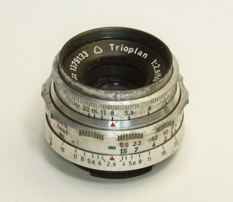 ドイツ製 Meyer-Optik Trioplan 1:2.9/50 Exakta 28NB-133 Q1 Red V Triplet 絞羽12枚 前期型 50年代 オリジナル バブルボケ