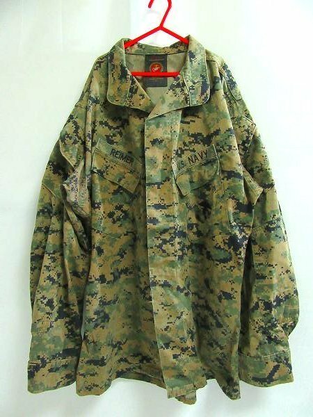 f6117-6 米軍 US NAVY MARPAT デジタルカモ シャツジャケット Med-Lng ウッドランド 海兵 サバゲー 迷彩 USMC