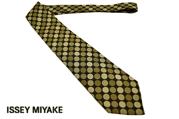 N-1414★送料無料★新品同様 超美品★im MIYAKE DESIGN STUDIO アイエム イッセイミヤケ★日本製 織り生地 ドット柄 シルクネクタイ