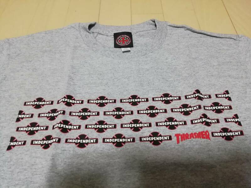 即決送込未使用 M 限定コラボ INDEPENDENT THRASHER インデペンデント スラッシャー skate surf T-shirt Tee Tシャツ グレー 灰