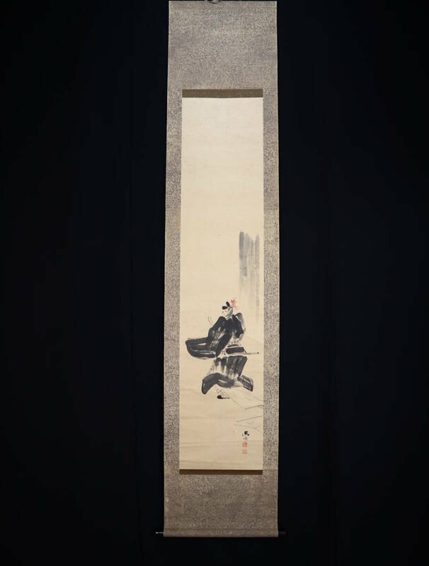 【模写】掛軸・山中古洞（1869～1945）・人物図・明治～昭和期の浮世絵師・日本画家