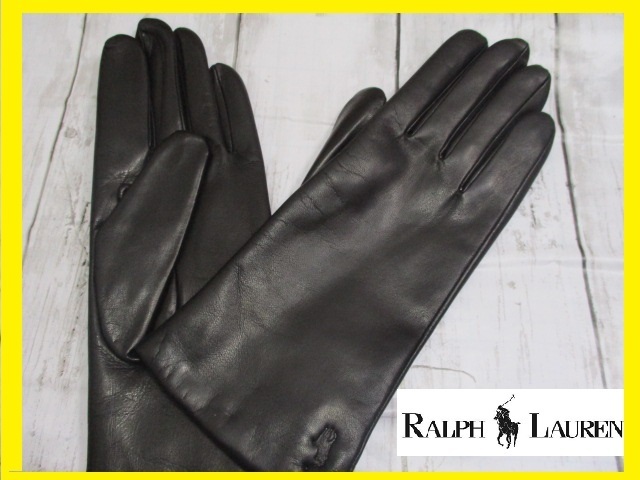 未使用　POLO RALPH LAUREN タグ付き　柔らか羊革　カシミヤ　ポロラルフローレン　グローブ　手袋　２１ｃｍ　ラムレザー