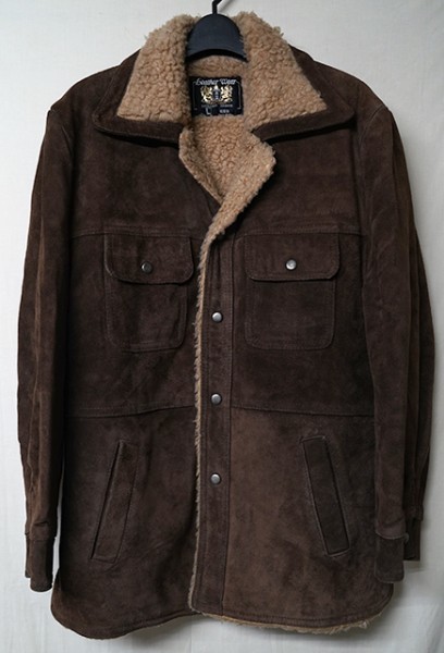 ◆Leather Wear◆本革 牛革 スエードレザーランチコート ブラウン◆