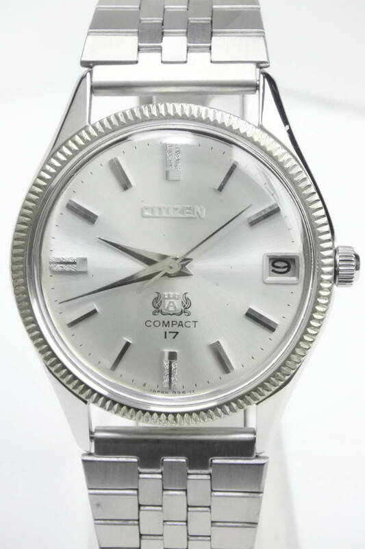 ☆☆☆1967年代名機 Citizen AutoDater COMPACT17石 自動巻紳士腕時計　極珍美品