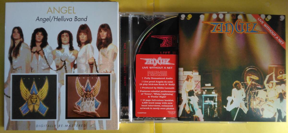 【リマスター/プログレ・ハード/メロハー】エンジェル Angel 2枚セット ①(2CD)Angel / Helluva Band,②Live Without A Net ～ ジェフリア