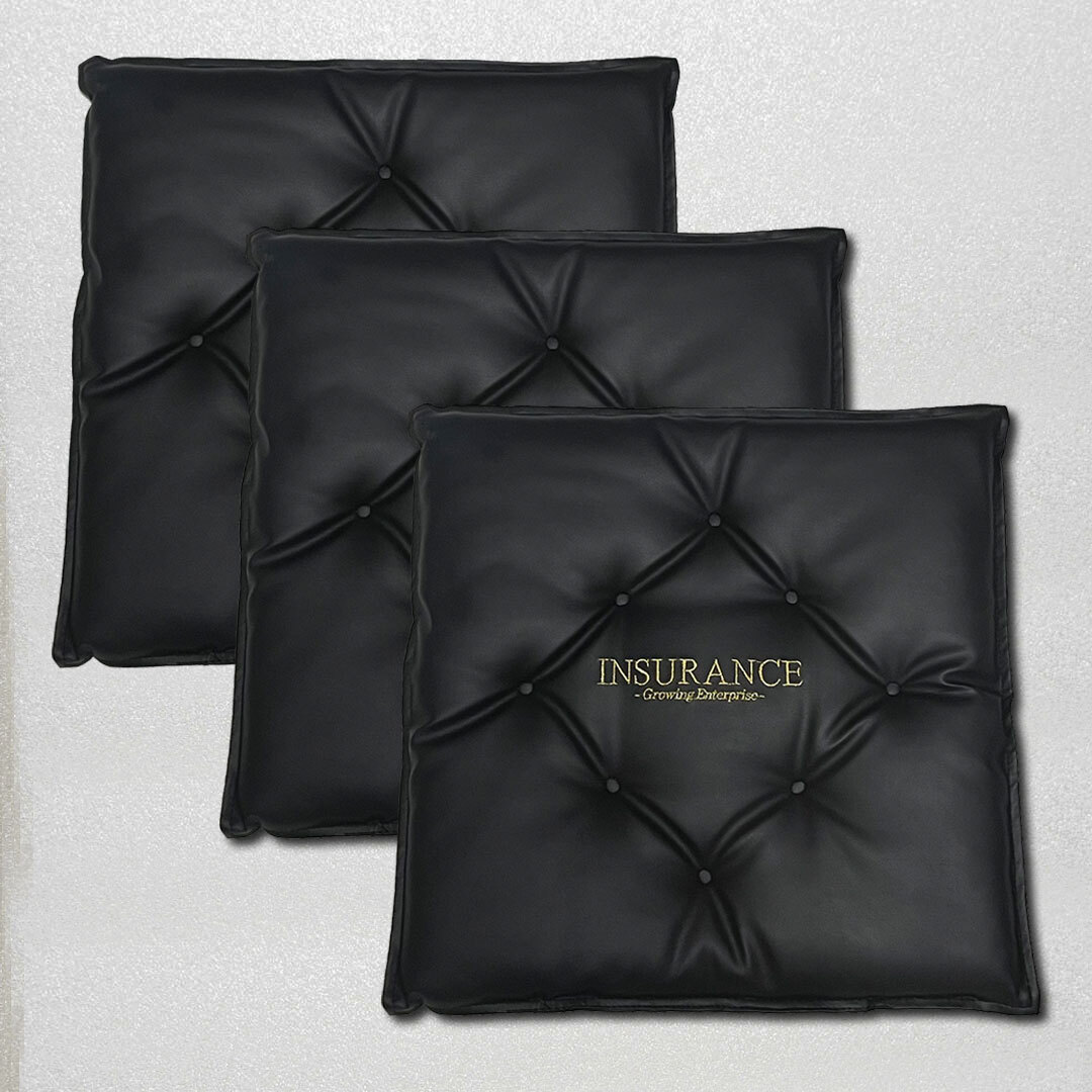 絶版品・超貴重☆インシュランス　ボタンダウン風クッション　ブラック　3個　シートクッション　カークッション　長期保管品 | 送料無料