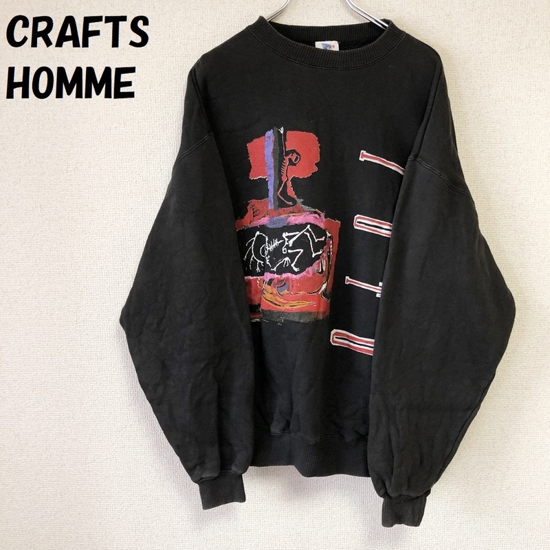 【人気】CRAFTS HOMME TOTO 92年 キングダム・オヴ・デザイア ツアー プリントスウェット ブラック サイズL/4682