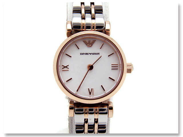 中古美品 エンポリオアルマーニ 腕時計 マザーオブパール レディース クォーツ 電池式 AR-1764 EMPORIO ARMANI ブレス ギフト プレゼント