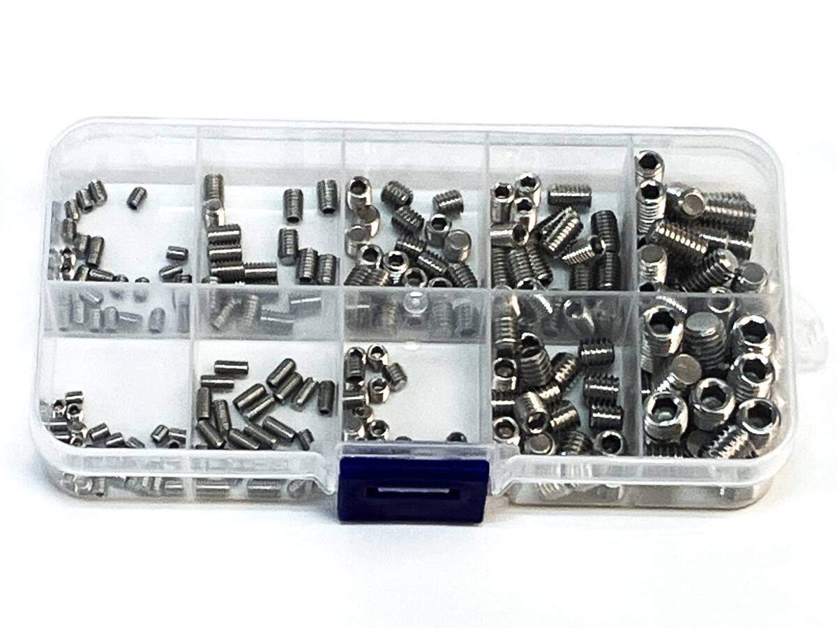 ☆ 六角穴付止めネジ 10種類 止め ねじ イモネジ ステンレス鋼 ねじ 穴径六角 ネジ200個セット