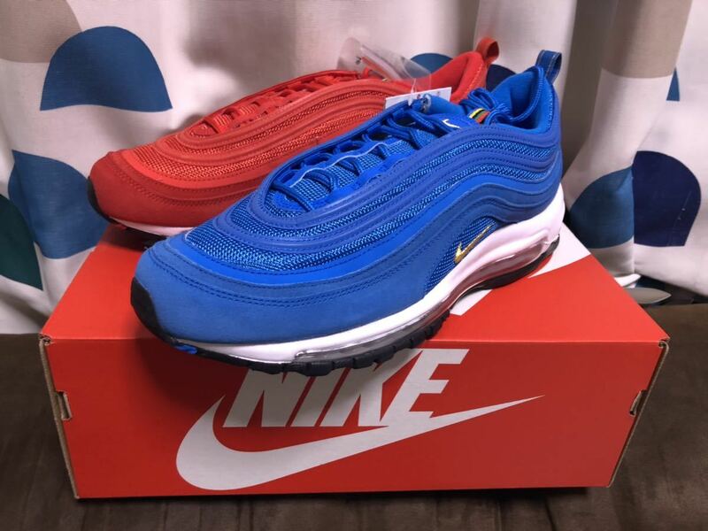 【コレクション整理】新品 NIKE AIR MAX 97 QS ナイキ エアマックス 97 バカ履き カスタム 28.5cm レッド×ブルー