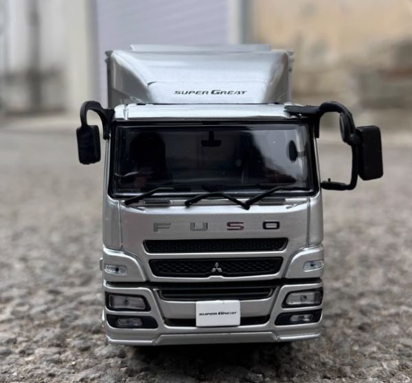 ★グレイト★ 1:43 三菱 コンテナふそうカーシミュレーション合金モデル車両 FUSO シルバーver 0975⑰