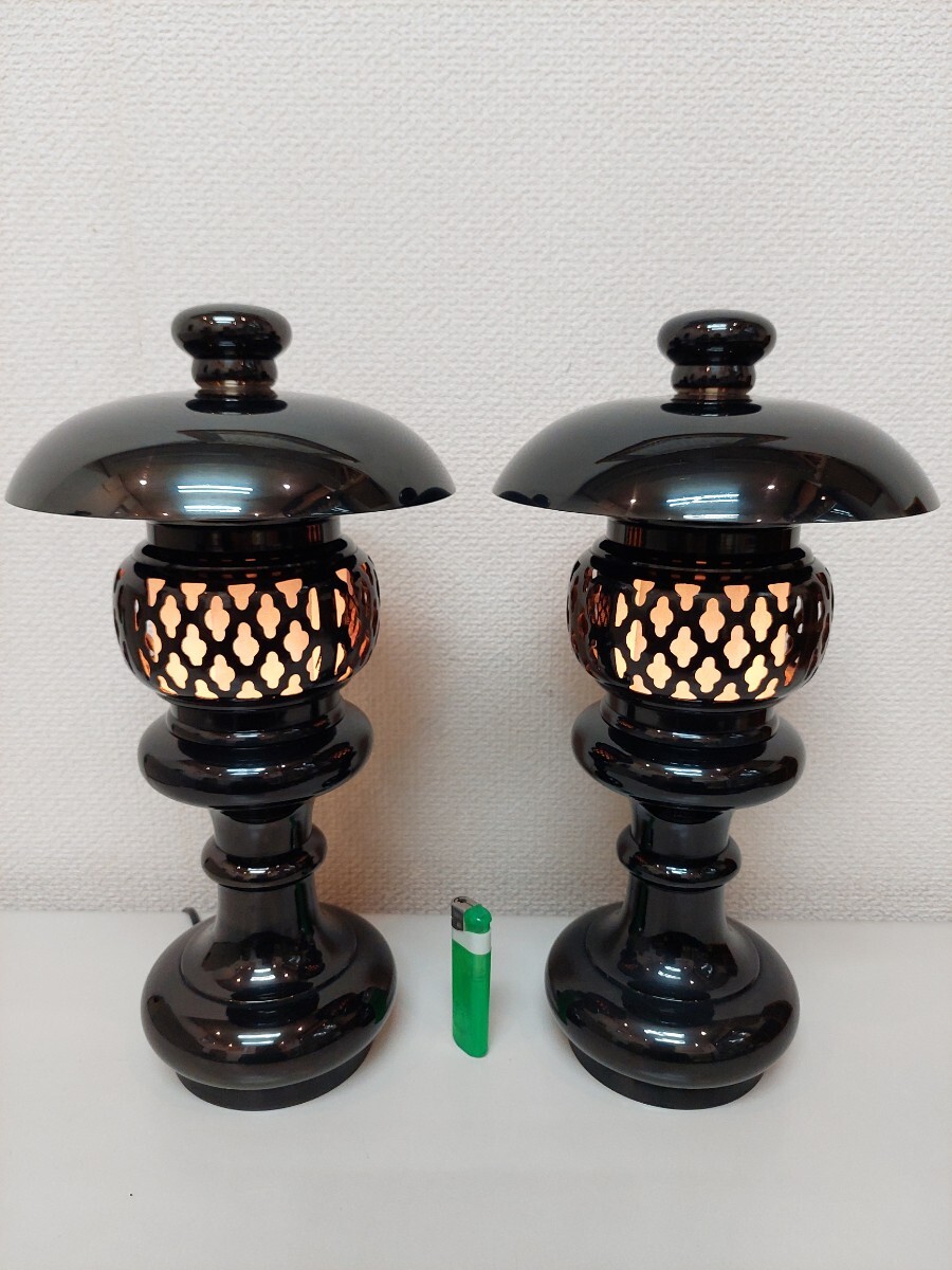 台灯篭　寛通型　一尺二寸　丈３６センチ　黒焼色　デッドストック　荘厳　アウトレット　現品限　在庫整理　納骨堂　お内仏　お堂　位牌堂