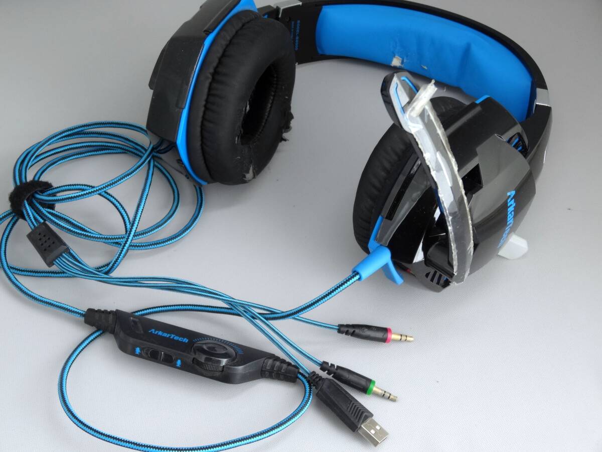 ARKARTECH G200 BLUE ゲーミング ヘッドセットマイク付き 有線