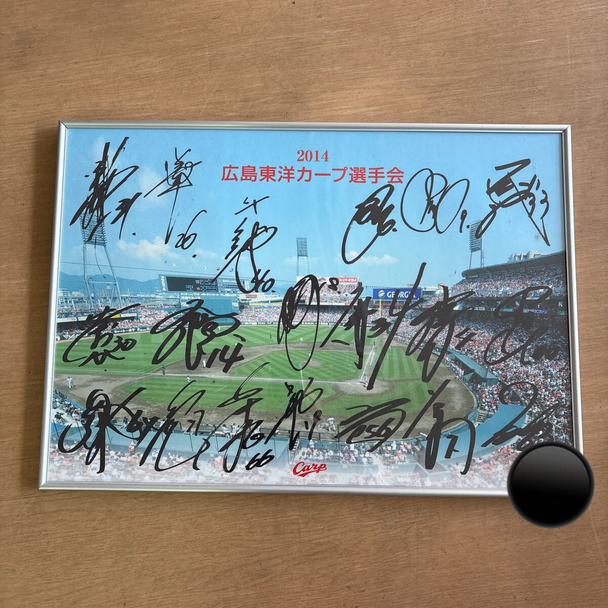 本物 超希少 非売品 NPB 広島東洋カープ 2014年 選手会 サイン入パネル サインボード 前田健太 菊池涼介 大瀬良 丸 石原 堂林ほか 