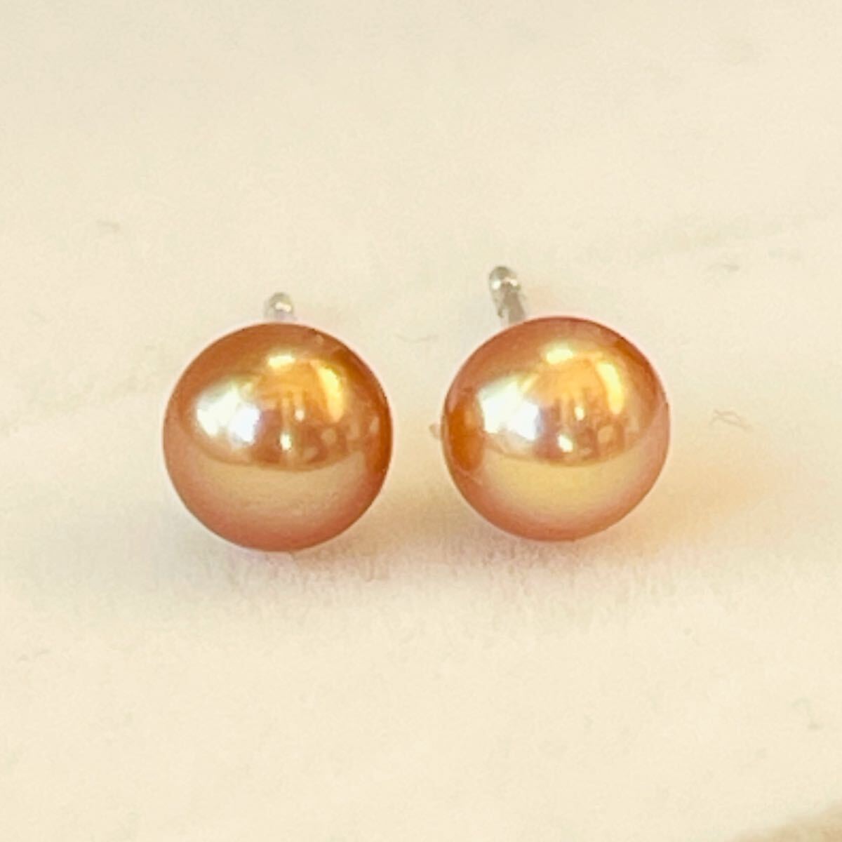 本真珠 パールスタッドピアス　ゴールドグリーン　4-5mm 系少色 ベビーパール アクセサリー パール 直結 真珠 パールピアス　シルバー