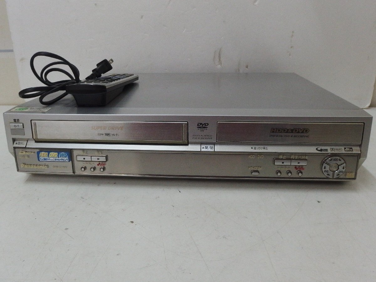 12■/Zク4861　Panasonic DMR-E150V DVDビデオレコーダー HDD内蔵 リモコン付 VHSからDVDにダビング〇 中古 現状品 保証無