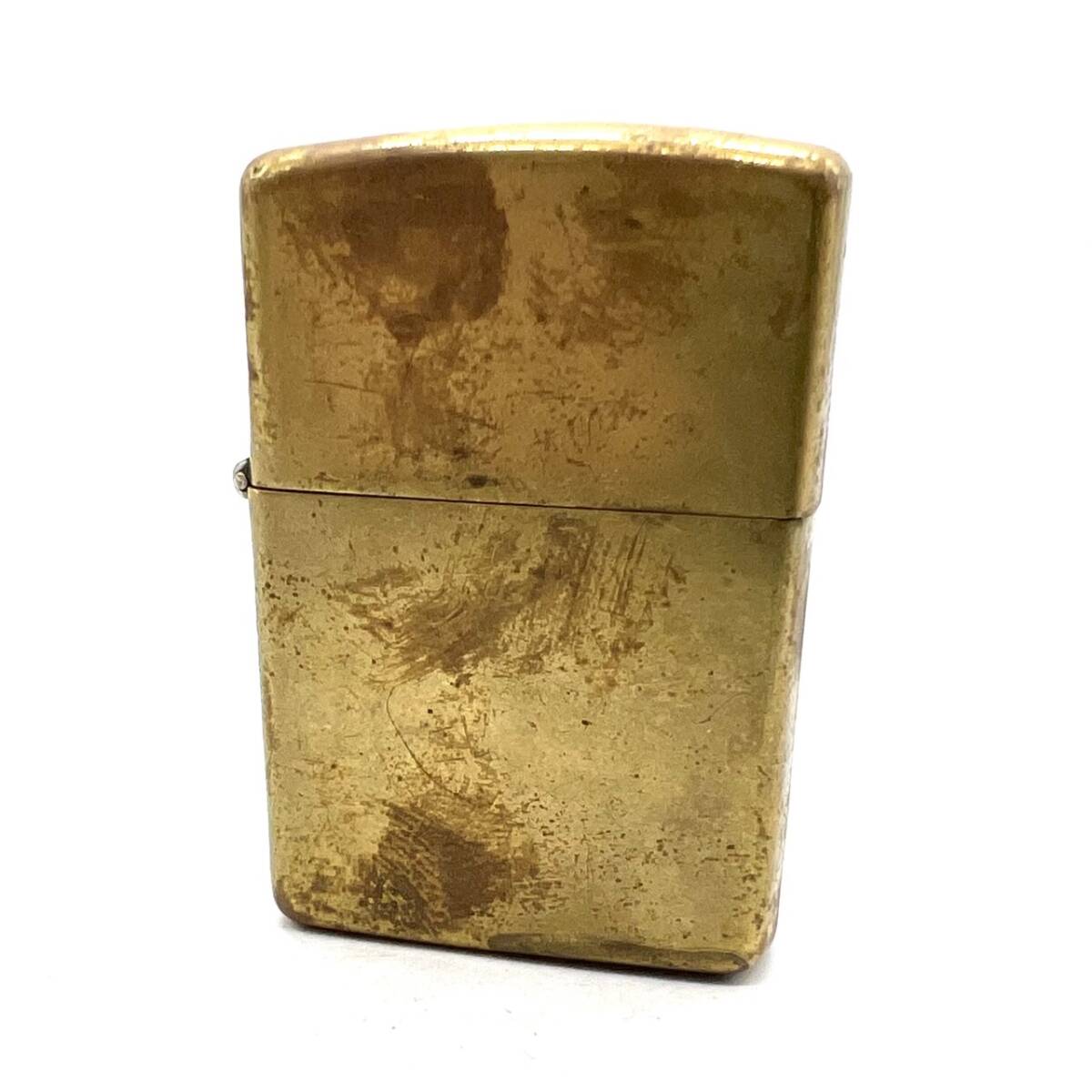■【火花OK】 Zippo ジッポ 1932 1992 ダブルイヤー SOLID BRASS ソリッドブラス 無地 ライター オイルライター ジッポー 現状品