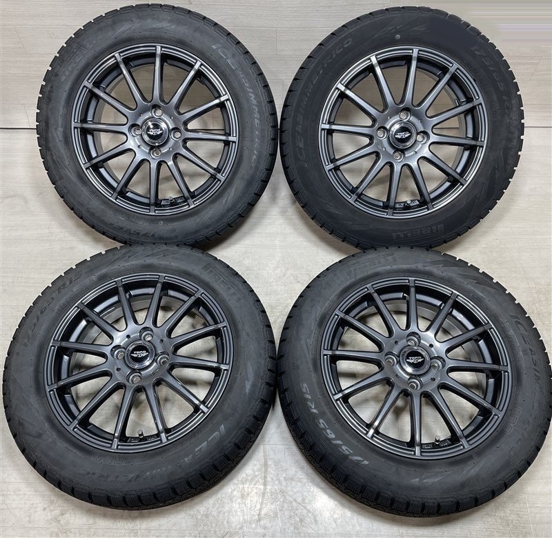 送料無料 4本セット ピレリ 175/65R15 ( 15インチ 5.5J +42 4h100 ) / ヤリス アクア スイフト スペイド ウイッツ 等に / №74