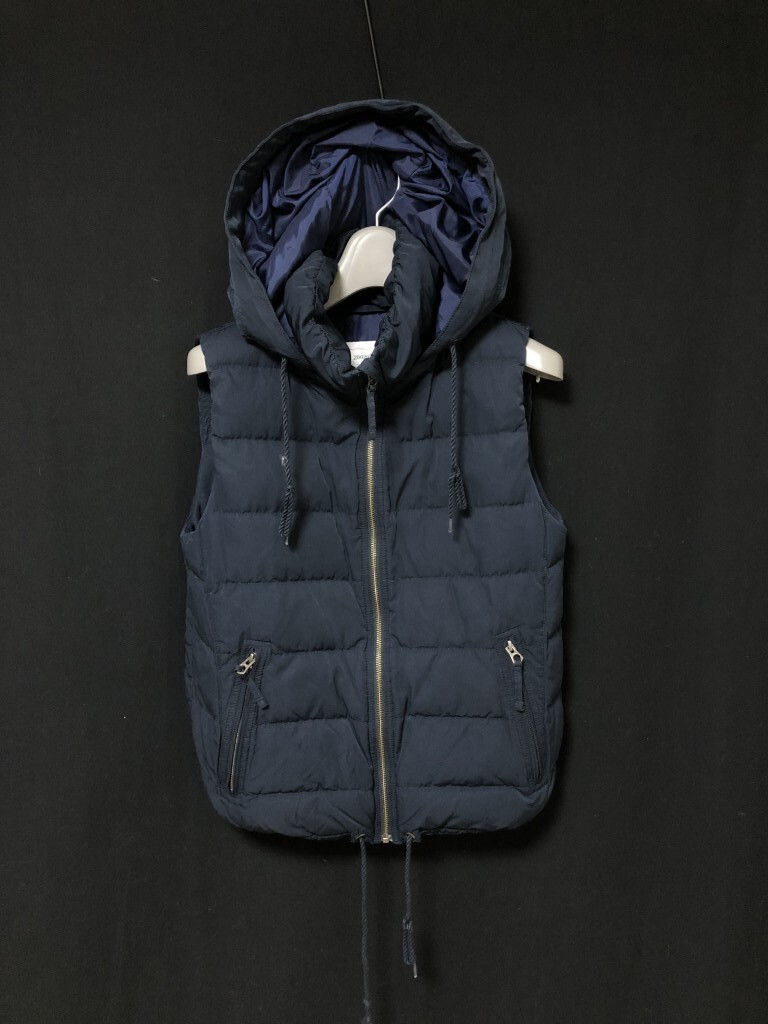 ◆PLST プラステ ダウンベスト　フーディー レディース サイズ2　ネイビー