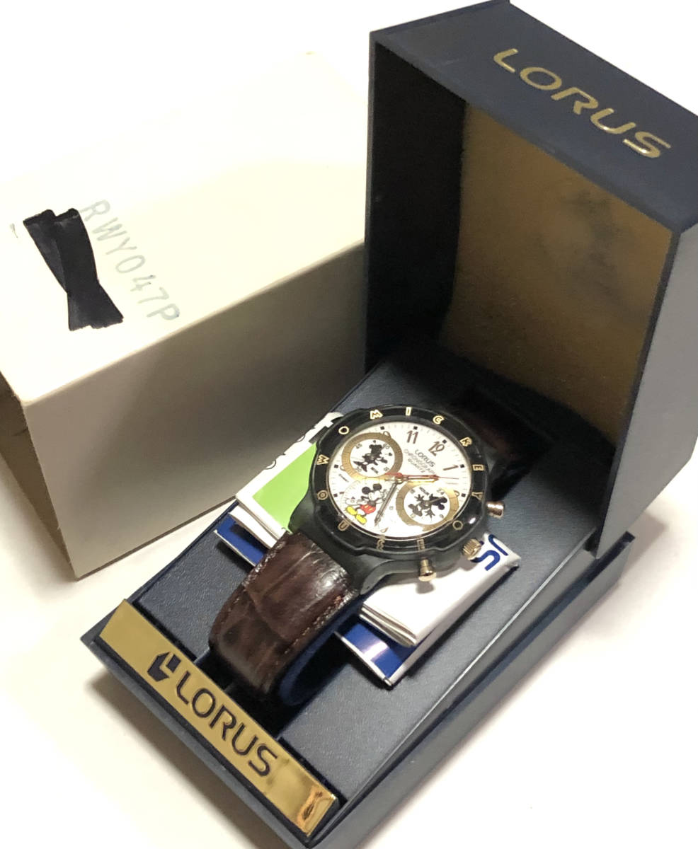 希少デッドストック LORUS / ローラス　ミッキー＆ミニー　クロノグラフ 1990年代ヴィンテージ レトロ 未使用保管品