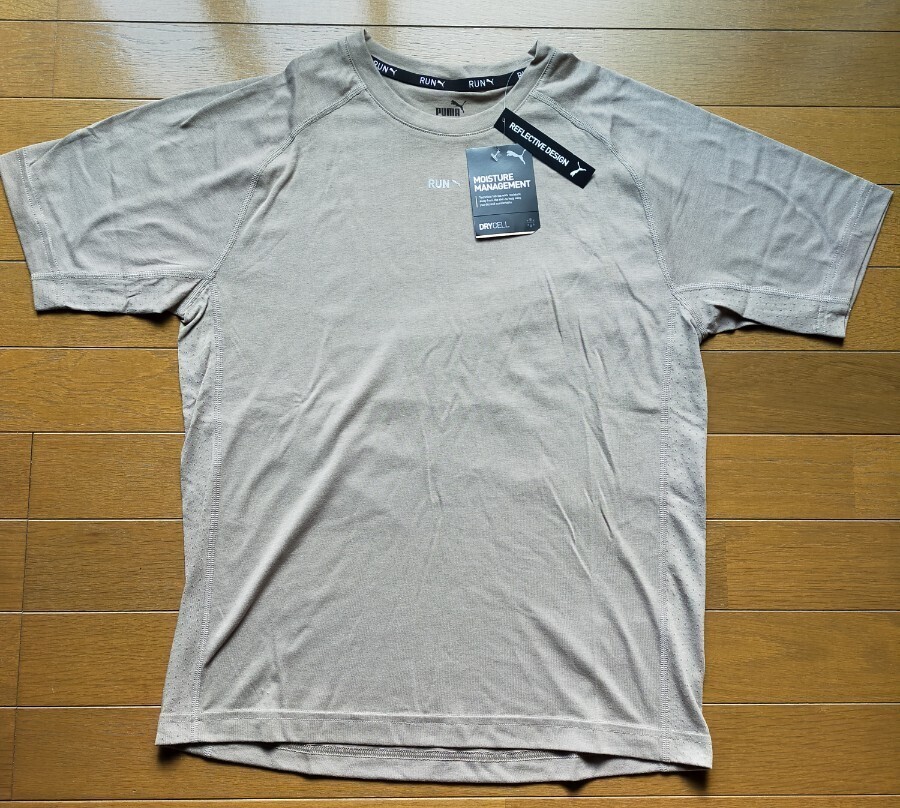PUMA プーマ RUN Tシャツ ベージュ Sサイズ 定価5500円 半袖 半袖Tシャツ ランニング スポーツ ウォーキング 運動 タグ付き y10087-1-HZ7